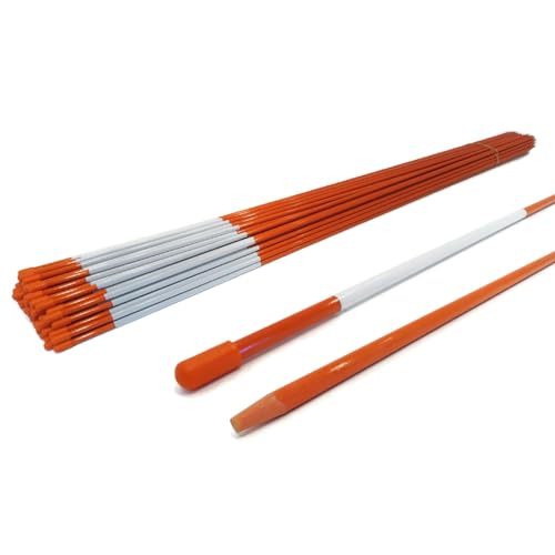 The ROP Shop | (Pack of 50) (1/4 Inch) Orange 48 Inch Reflective Driveway Markers, Snow Stakes Poles for Snow Plowing Driveways, Parking Lots, Walkways, Sidewalks