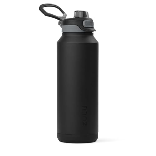 Image of ZULU Powerfill Pro 40oz Stainless Steel Water Bottle with Quick Fill Lid, Triple Walled Vacuum Insulated Metal, Leak Proof Locking Lid, Sip and Chug, Reusable BPA Free, Black