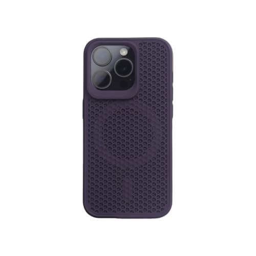 Coque rigide givrée iPhone 14 Pro Max violet foncé premium sans fil
