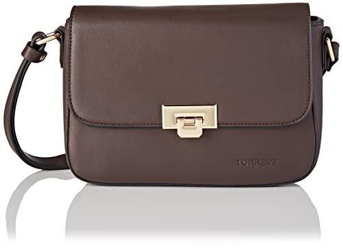 TORRENS Bolsos y Complementos Bandolera Solapa Color Marron Oscuro, Bolso ASA Ajustable para Mujer, Mediano Cover