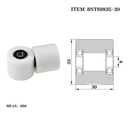 Rouleau pour bande transporteuse robuste en nylon modèle BST69835-30 - 3