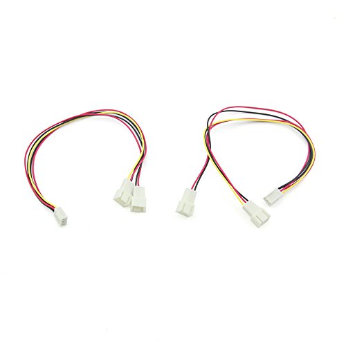 Owfeel (TM) 3 Pines Hembra a 2/3 Pin Macho Y-Splitter PWM Ventilador Divisor Cable Adaptador Cable 270 mm Paquete de 2