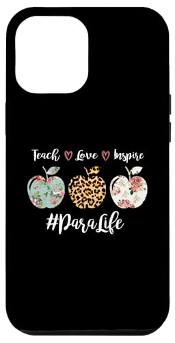 Custodia per iPhone 12 Pro Max Insegnante paraprofessionale Leopard Teach Love Para Life