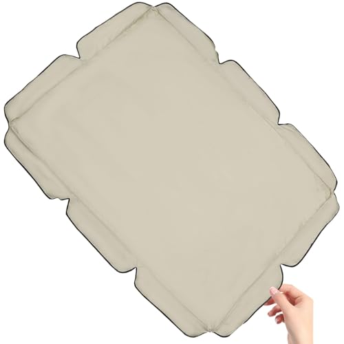IMIKEYA Housse de Protection pour Balancelle Extérieure Imperméable Modèle Deux Places Bord Dentelle Beige pour Jardin et Terrasse