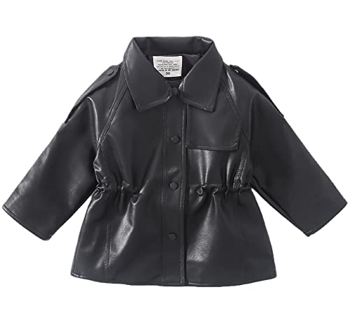 Cute Toddler Baby Girls Faux Leather Jackets Black Soft PU Outfit kids Zipper Coats 2-6 Years (2T) Cute Toddler Baby Girls Faux Leather Jackets Black Soft PU Outfit kids Zipper Coats 2-6 Years (2T)