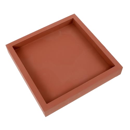 LIFKOME 厚手プラスチック製正方形花盆受け皿 屋内 バルコニー用耐荷重漏れ防止トレイ 赤色 滑り止め底付き多機能植木鉢ベース