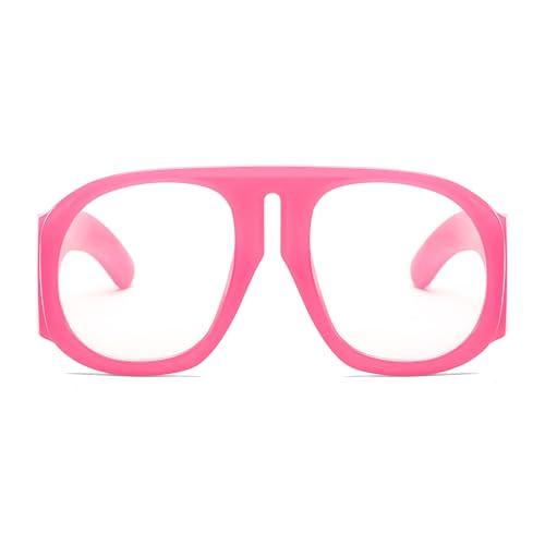 Image of FEISEDY Oversized Blue Light Blocking Glasses Women Men Big Plastic Aviator Frame Eyewear Clear Lens Computer Glasses B2371