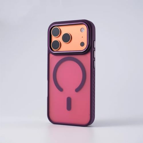 HJZSZX For iPhone 17 Pro Max�p �t���X�g���H�V���R���}�b�g�}�O�l�b�g�P�[�X ���C�����X�[�d�Ή� �ϏՌ��J�o�[�iFor iPhone 17 Pro Max�p/�p�[�v���j