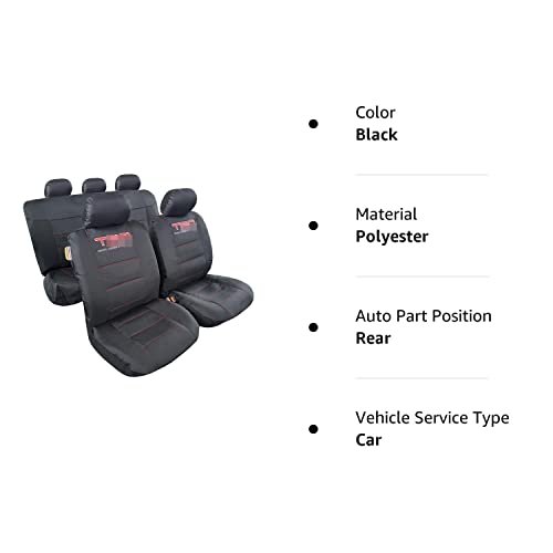 Canvas Car Seat Covers Heavy Duty Full Set Seat Covers For Trucks Embroidery For Most Low Bucket Seat (Black) #TOP1