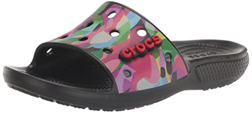 Crocs Sabots classiques unisexes à bulles, Noir/multicolore, 42.5 EU