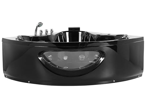 Whirlwanne Eckbadewanne Spa schwarz große Doppelwanne Massage LED 205 cm Tocoa Whirlwanne Eckbadewanne Spa schwarz große Doppelwanne Massage LED 205 cm Tocoa