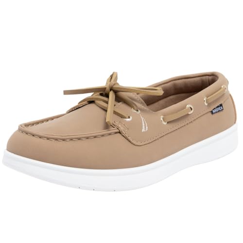 Image of Nautica Women's Casual Boat Shoes, Moc-Toe Loafers with Cushioned Insole, Deck Fashion Sneaker