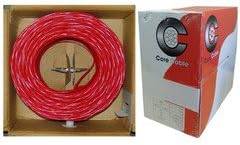 QUALCONNECT Fire Alarm/Security Cable, Red, 22/4 (22 AWG 4 Conductor), Solid, FPLR, Pullbox, 1000 ft
