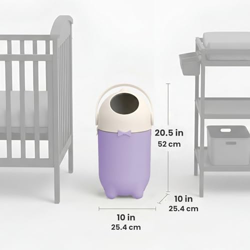 Image of iTouchless Odor-Locking Diaper Pail - 2026 Award-Winning Ag+ Silver Ion Nursery Bin - Fits Any Bag, No Refills Needed - Includes 20 Leak-Proof Bags (Holds 300 Diapers) - Lavender Orchid Hygienic Bin