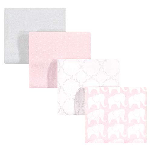 Image of Hudson Baby Unisex Baby Cotton Flannel Receiving Blankets, Girl Elephant, One Size