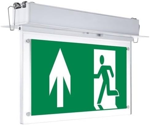 LED Recessed Fixed Emergency Exit Light 3 Hours Duration With PVC Legend