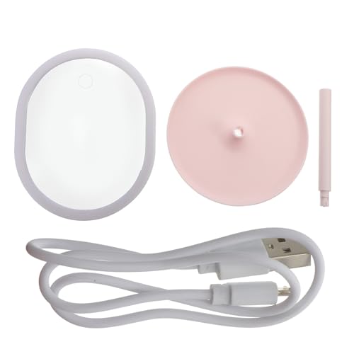 Mikikit Espejo de Maquillaje de Tocador LED Ajustable 3 Niveles Sobremesa Color Rosa Espejo de Mesa para Baño y Dormitorio Luz Ambiental