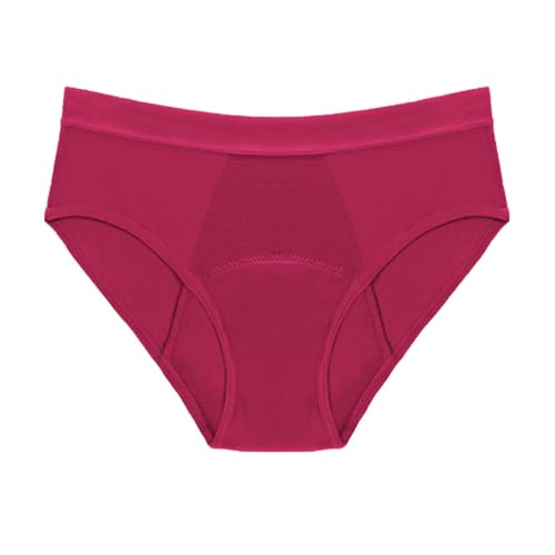 Bragas de bikini para mujer, pantalones cortos de baño menstruales, talla media, ropa interior para mujer, conjunto sexy, rojo, 3XL, rojo, XXXL