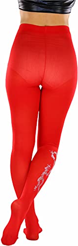 Image of ToBeInStyle Women's Opaque Pantyhose Tights w /Silver Metallic Dragon Print