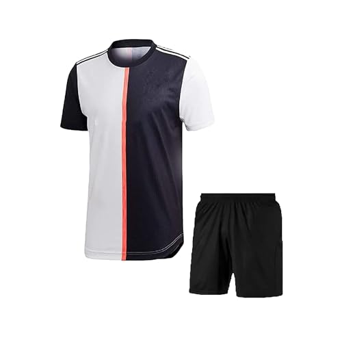 Image of Soccer Boys Football Team Sports Jersey with Black Shorts (Kid's, Boy'&Men)