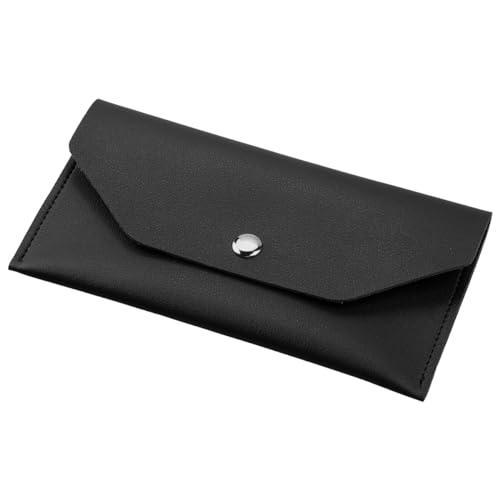GLADFRESIT Long Leather Wallet - 1 Pcs 17.5 * 9CM PU Leather Cash Wallet Envelope for Student Office Worker Men and Women(Black).