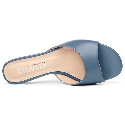 Image of TNYNFBEB Womens Low Kitten Heel Open Toe Sandals Mules Shoes Slingback Prom Party Dress Summer 1.4 Inches Heels