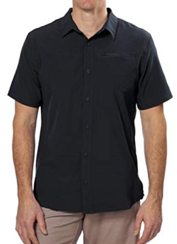 Gerry Mens Hiking Climbing Short Sleeve Moisture Wicking Renegade Field Shirt (Medium, Black)