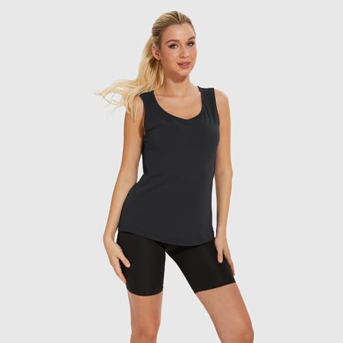 Women's Slim Fit Tank Tops – Soft, Breathable, and Stretchy Camisoles for Layering, Workouts, or Casual Wear Dark Grey