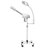 2 in 1フェイシャルビューティースチーマー、3X拡大ランプ付きフェイススチームホットミストスプレーヤー家庭用またはサロン用の多機能スパスキンケアスチーマー機器