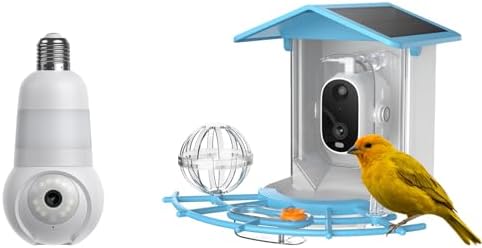Luna Light Bulb Security Cameras Wireless Outdoor Indoor, 360° Pan Tilt, Color Night Vision, Luna Smart Bird Feeder with Camera, Enhanced AI Birds Species Identification, 2K HD Video image 5