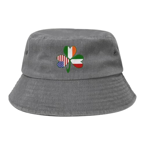 Italian Irish American Shamrock Bucket hat - Cotton Sun hat - Unisex