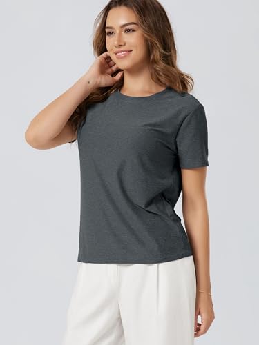 Image of ODODOS Women's Performance Cropped Tee Ultra Soft odSTRATUM Tech Short Sleeve Relaxed Top Crew Neck T-Shirts