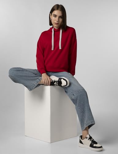 Image of FYLTR Women's Casual Hoodie with Stripe Tape - Rib Hem & Cuff | Drop Shoulder | Sweatshirts for Women | Winter Hoodie for Women