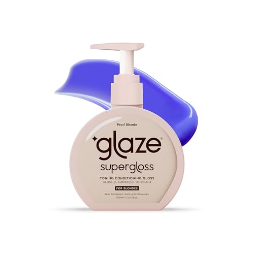 Glaze Supergloss Color Conditioning Gloss With Dispensing Pump – Hydrating Semi-Permanent Color Toning Hair Gloss & Shine Boost – For Light Blonde Hair – 6.4 Fl Oz - Purple - Pearl Blonde