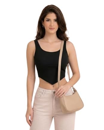Women's Ribbed V-Bottom Crop Tank Top | Stylish Black & White Sleeveless Slim Fit Corset Style Tops Wear Combo for Girls (Pack of 2)-picture-23
