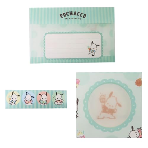 Image of Stationery Paper and Envelopes Letter Set - Cute Stationery for Writing Paper Letters, Includes: 4 Envelopes, 8 Letter Papers, & 4 Stickers (Pocahco-Dog)