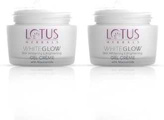 Lotus Herbals WhiteGlow Skin Whitening And Brightening Gel Cream| Hydrates, Removes Dark Spots And Tanning, Gives Radiant Glow | With Niacinamide | Face Cream For Men And Women| All Skin Types | 60g(Pack of 2)