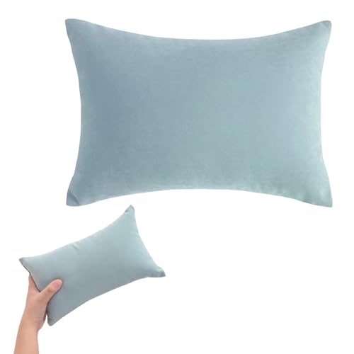 FILOEEX Almohadas pequeñas para dormir, mini almohada de 28 x 18 cm, almohada suave con funda de almohada, almohadas pequeñas para adultos y niños, gatos, perros, soporte lumbar de oficina, lavable a