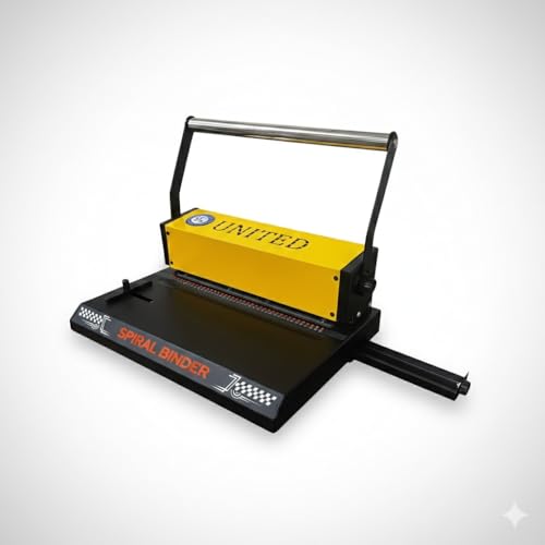 Image of United Spiral Binding Machine A4 (Spiro 40) | Heavy Duty Metal Body | 12 Sheets Punching | 300 Sheets Binding Capacity | 46-Hole Precision Die | Ideal for Xerox Shops, Offices & Schools