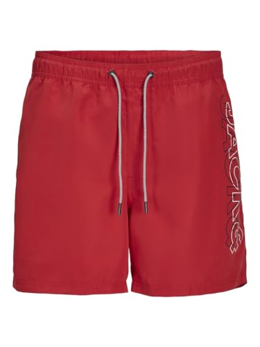 JACK & JONES Jpstfiji Jjswim Double Logo Sn LY Short de Bain, True Red, S Homme JACK & JONES Jpstfiji Jjswim Double Logo Sn LY Short de Bain, True Red, S Homme