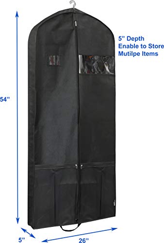 Simplehousware 54-Inch Heavy Duty Garment Bag W/Pocket For Suits, Tuxedos, Dresses, Coats #TOP2