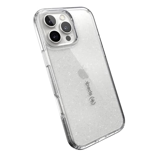 Speck Clear iPhone 16 Pro Max Case - Slim GemShell - Clear/Platinum Glitter - image 1