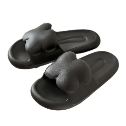 Slides Mujer Moda Personalidad Sandalias superiores Zapatillas Zapatillas de fondo suave Ropa exterior Parejas A Word Drag Casual Flat Bottom Drag Hombres y mujeres Slides Unisex Adulto(Negro,40/41)