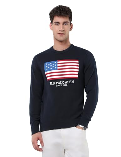 Image of U.s.Polo Association Men's Brand Patterned Knit Regular fit Sweater