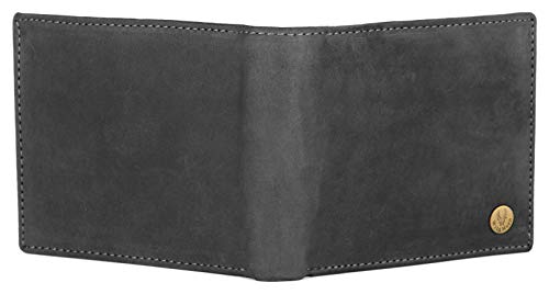 Image of WildHorn Grey Leather Wallet for Men I Ultra Strong Stitching I 6 Card Slots I 2 Currency & 2 Secret Compartments I 1 Coin Pocket