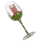 SUPVOX Copa de Vino Elementos Navideños en Cristal, Vaso Elegante para Celebraciones Familiares y Cenas, Accesorio Práctico para Fiestas