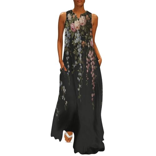 Robe décontractée à sans manches grande taille longue et fluide