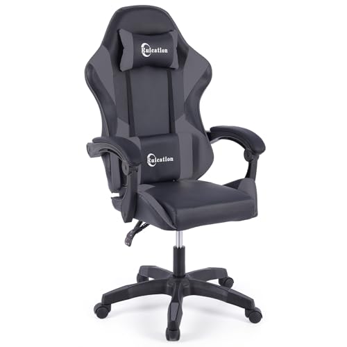 Ruication Gaming Chair Office Chair Desk Chair Swivel Tilt Computer Chair Ergonomic Design with Headrest & Lumbar Cushion Reclining Back Support for Home Office (Grey) Ruication Gaming Chair Office Chair Desk Chair Swivel Tilt Computer Chair Ergonomic Design with Headrest & Lumbar Cushion Reclining Back Support for Home Office (Grey)