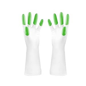 Waterdichte rubberen keukenschotel washandschoenen herbruikbare huishoudelijke badkamer reinigingshandschoenen (Color…