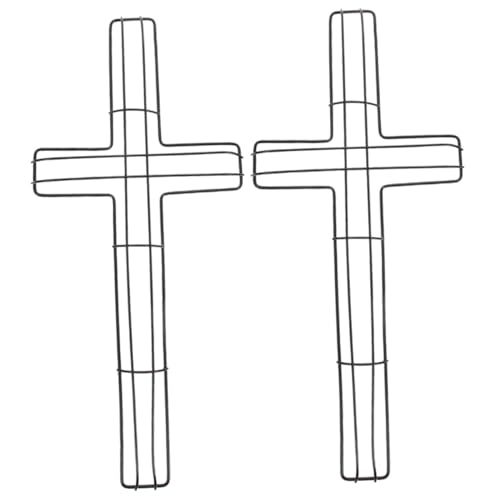 OUNONA Floral Garlands for Decor Large Wire Cross Cross Wreath Frame DIY Wreath Craft